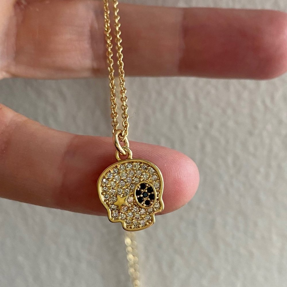 Handmade 18k Gold Necklace with Skull Charm